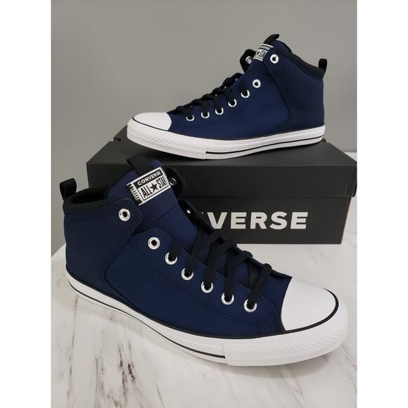 NEW Converse Mens High Street‎ Mid 11.5 Obsidian Midnight Navy Blue Sneaker Shoe - Picture 1 of 7